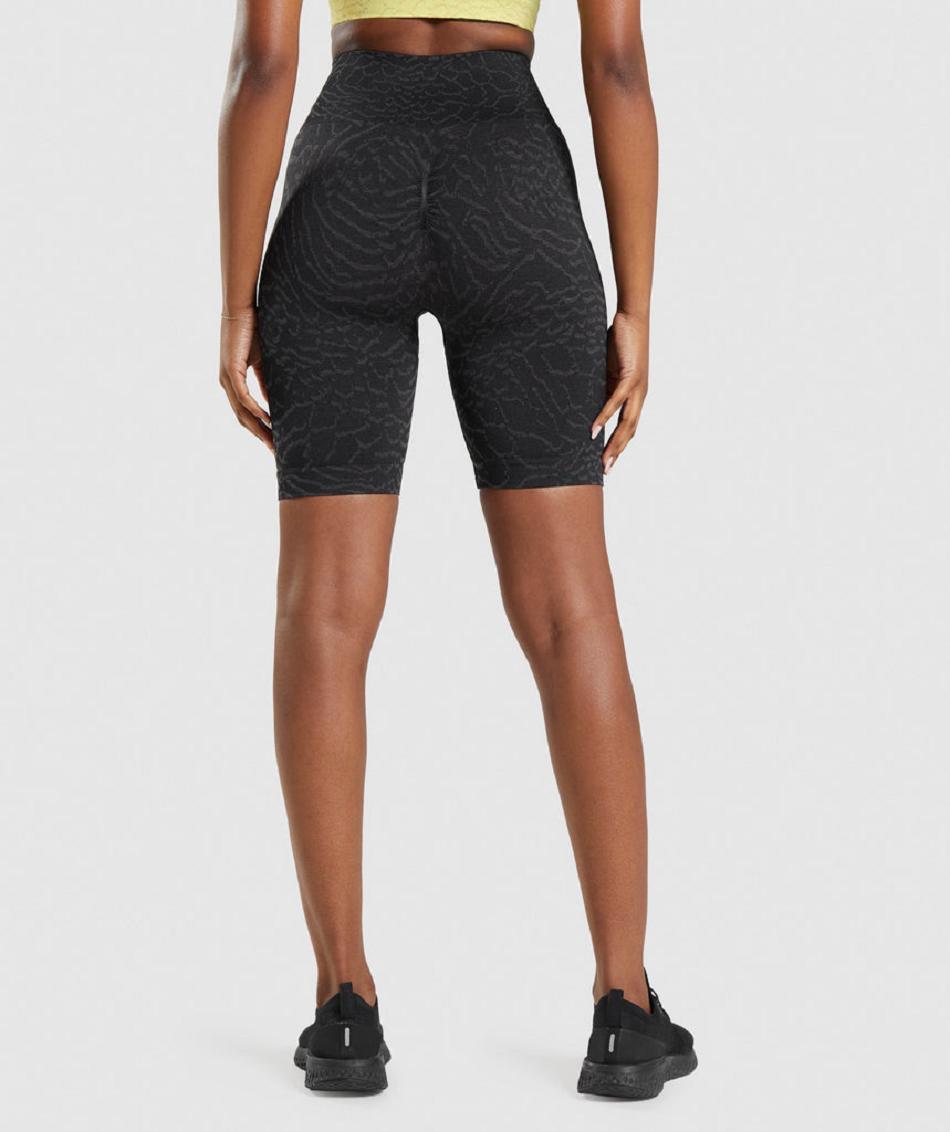 Gymshark Adapt Animal Seamless Cycling Ženske Kratke Hlače Crne | HR 3803XYU